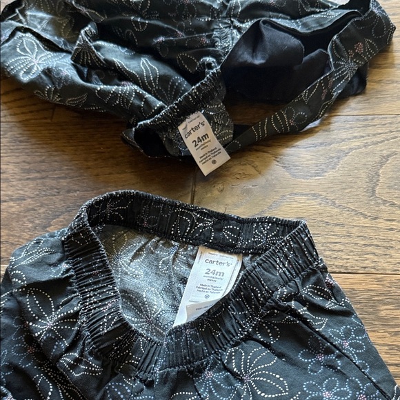 Charming Black Floral Baby Dress with Bloomers top and bottom set 24 months baby - Picture 6 of 6